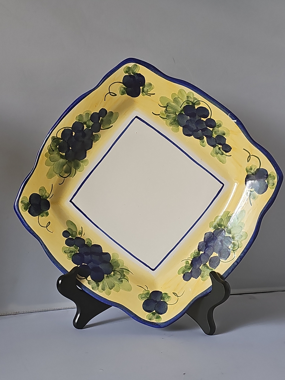 Hand-Painted Yellow Ceramic Serving Platter 10x10" Vietri Made In ITALY